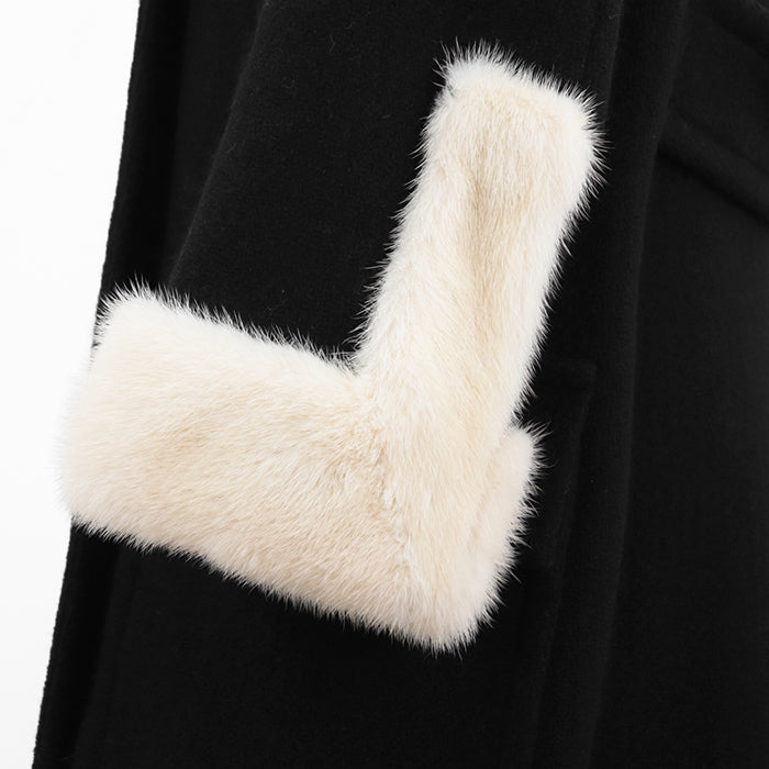 Drawer coat [Outer material] 80% wool, 20% angora [Lining] 100% silk Black, Pearl White 1525-236-2495 Women 38 Used Authentic