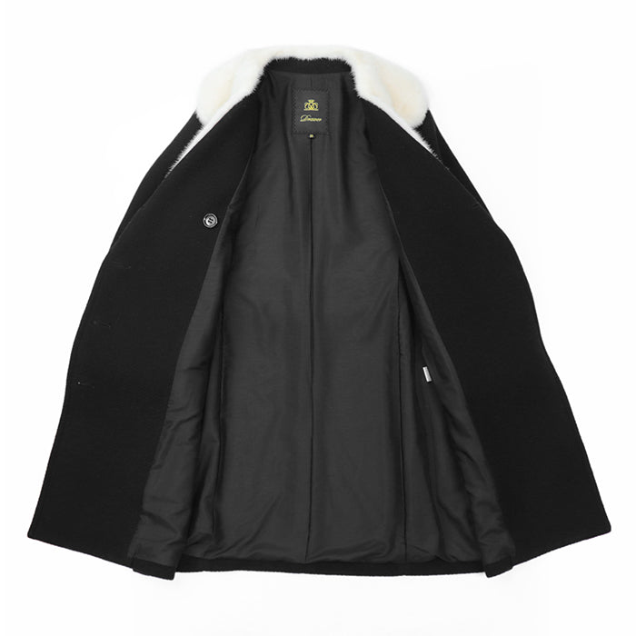 Drawer coat [Outer material] 80% wool, 20% angora [Lining] 100% silk Black, Pearl White 1525-236-2495 Women 38 Used Authentic