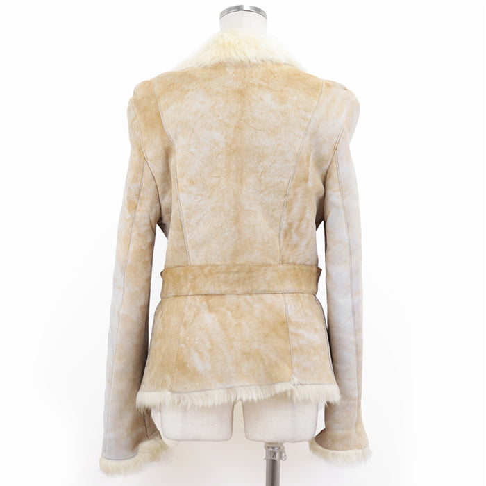 GUCCI Other outerwear 100% real shearling light beige Women 36 Used Authentic