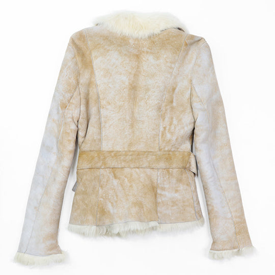 GUCCI Other outerwear 100% real shearling light beige Women 36 Used Authentic
