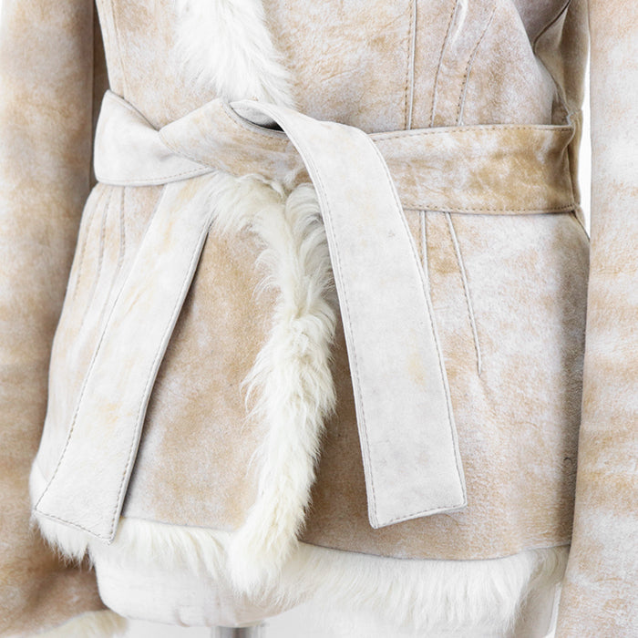 GUCCI Other outerwear 100% real shearling light beige Women 36 Used Authentic