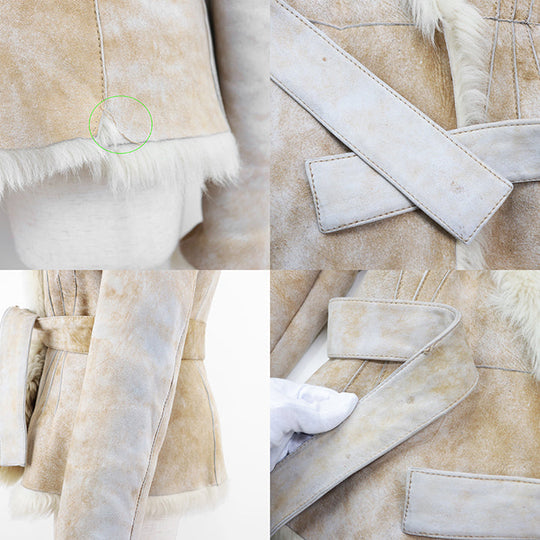 GUCCI Other outerwear 100% real shearling light beige Women 36 Used Authentic