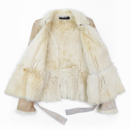 GUCCI Other outerwear 100% real shearling light beige Women 36 Used Authentic