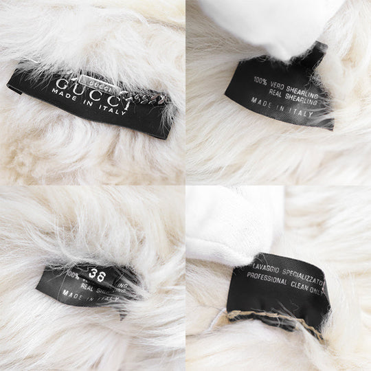 GUCCI Other outerwear 100% real shearling light beige Women 36 Used Authentic