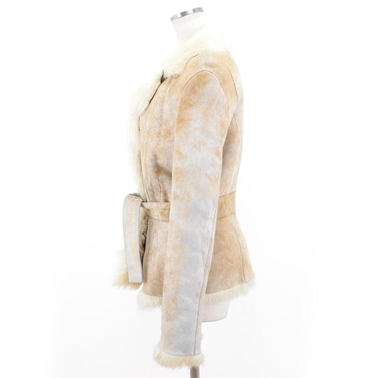 GUCCI Other outerwear 100% real shearling light beige Women 36 Used Authentic