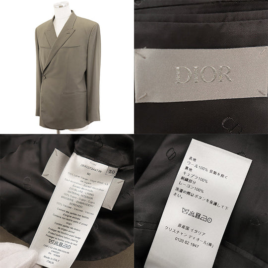 Dior Other outerwear Embroidered part: 100% rayon [Outer material] 100% wool [Lining] 100% cupra olive mens 50 Used Authentic