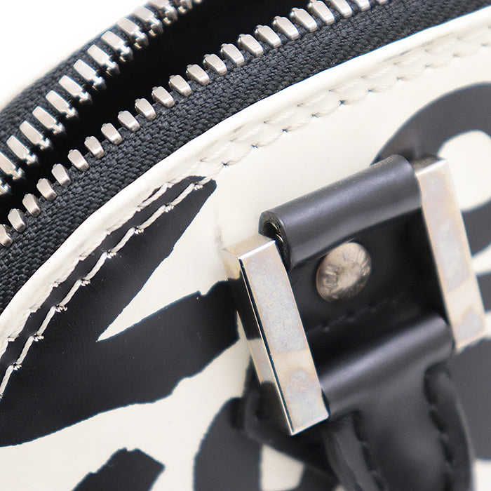LOUIS VUITTON Handbag M92177 leather% Black White Graffiti Alma PM Women Used Authentic