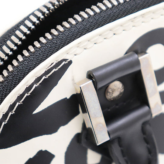 LOUIS VUITTON Handbag M92177 leather% Black White Graffiti Alma PM Women Used Authentic