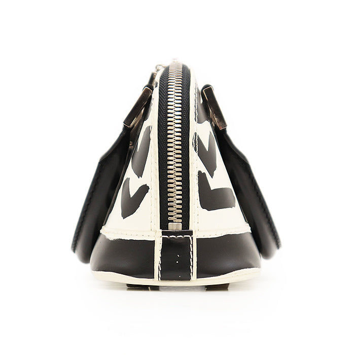 LOUIS VUITTON Handbag M92177 leather% Black White Graffiti Alma PM Women Used Authentic