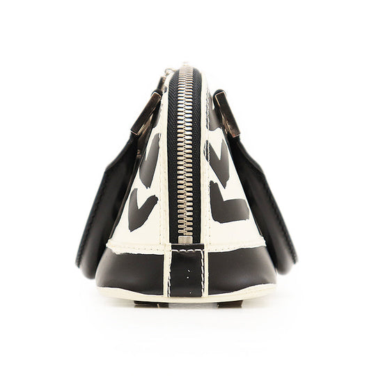LOUIS VUITTON Handbag M92177 leather% Black White Graffiti Alma PM Women Used Authentic