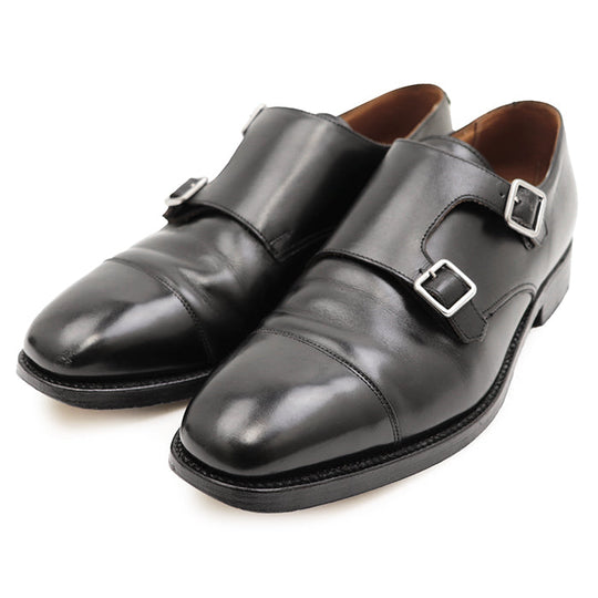 CROCKETT&JONES boots Leather 100% black mens 8 1/2 E Used Authentic