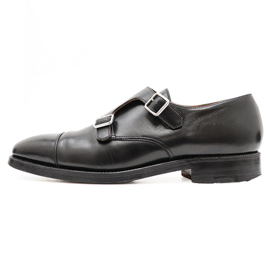 CROCKETT&JONES boots Leather 100% black mens 8 1/2 E Used Authentic