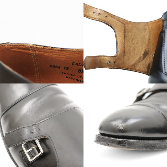 CROCKETT&JONES boots Leather 100% black mens 8 1/2 E Used Authentic