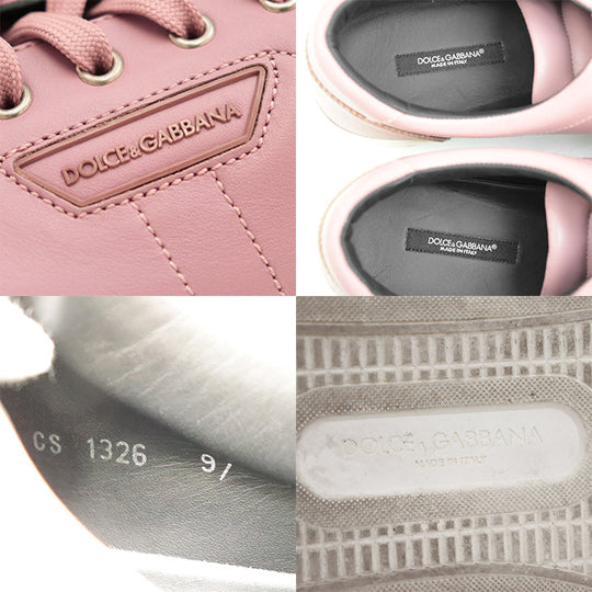 DOLCE&GABBANA sneakers leather Smoked pink mens 9 Used Authentic