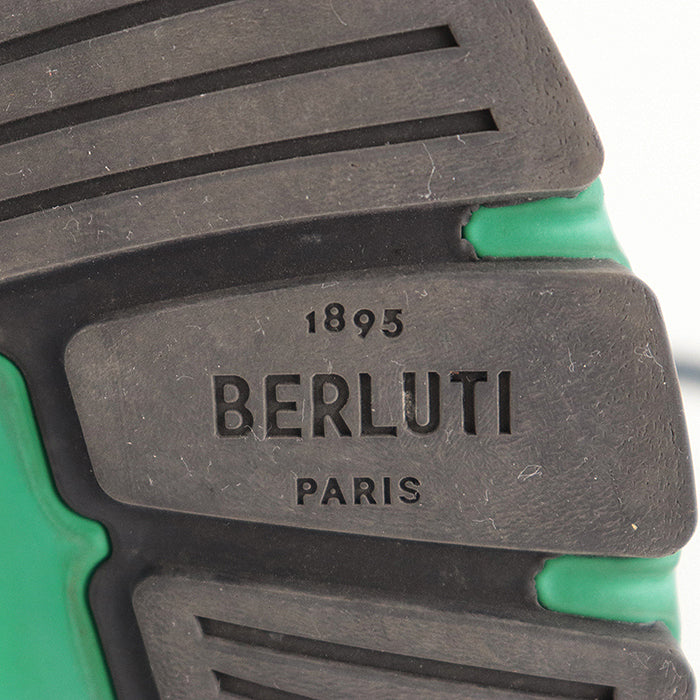 Berluti sneakers 100% technical fabric Black green 1128K 4781 Kris Van Assche period mens 7 1/2 Used Authentic