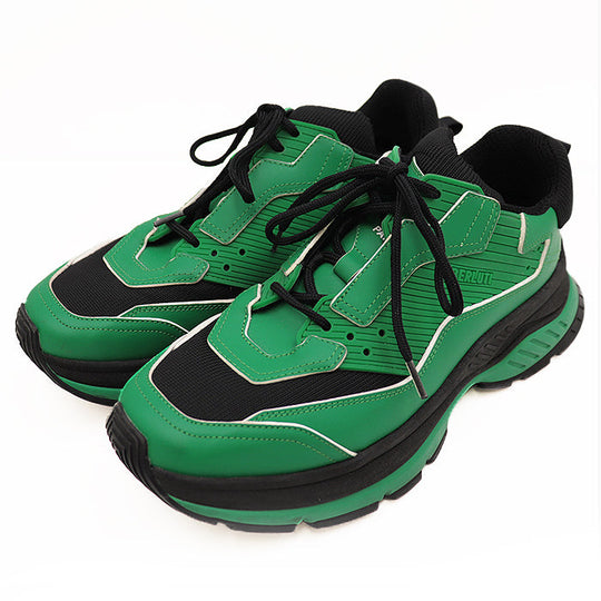 Berluti sneakers 100% technical fabric Black green 1128K 4781 Kris Van Assche period mens 7 1/2 Used Authentic