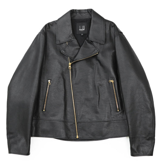 Dunhill Riders jacket [Outer material] 100% cowhide [Lining] 50% cupra, 50% cotton black 2X