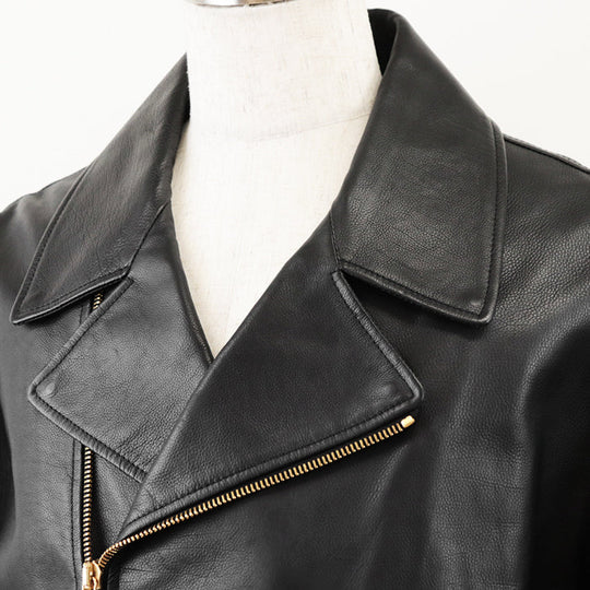Dunhill Riders jacket [Outer material] 100% cowhide [Lining] 50% cupra, 50% cotton black 2X
