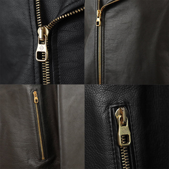 Dunhill Riders jacket [Outer material] 100% cowhide [Lining] 50% cupra, 50% cotton black 2X
