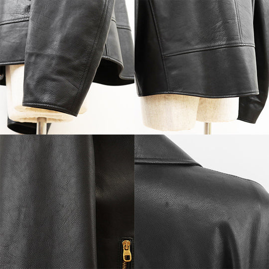 Dunhill Riders jacket [Outer material] 100% cowhide [Lining] 50% cupra, 50% cotton black 2X