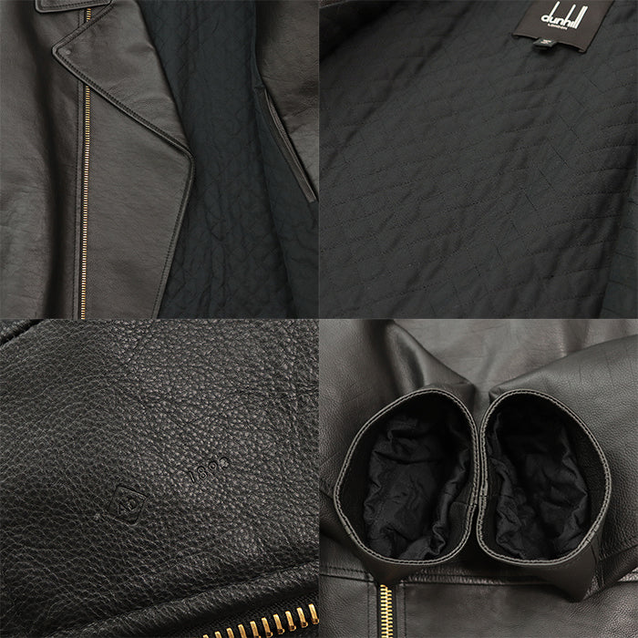 Dunhill Riders jacket [Outer material] 100% cowhide [Lining] 50% cupra, 50% cotton black 2X