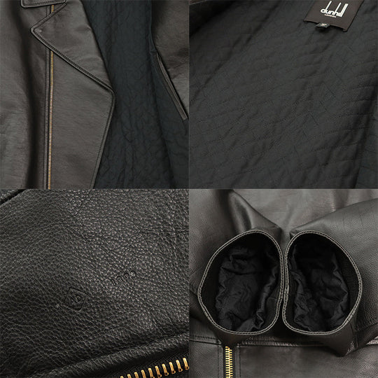 Dunhill Riders jacket [Outer material] 100% cowhide [Lining] 50% cupra, 50% cotton black 2X
