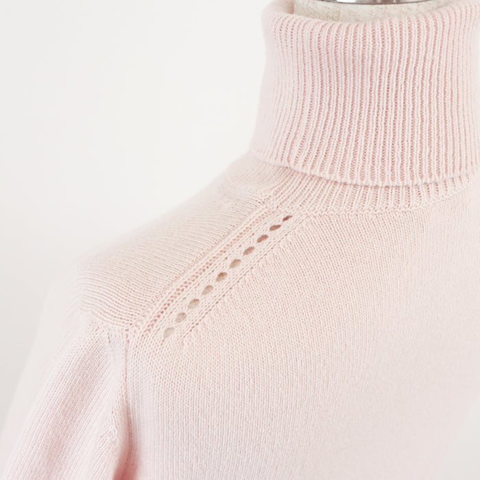 CELINE knit [Outer material] 100% cashmere Baby pink 2A64P152I Women XS Used Authentic
