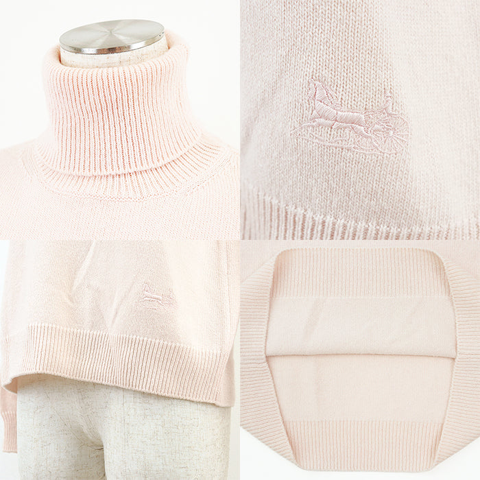 CELINE knit [Outer material] 100% cashmere Baby pink 2A64P152I Women XS Used Authentic