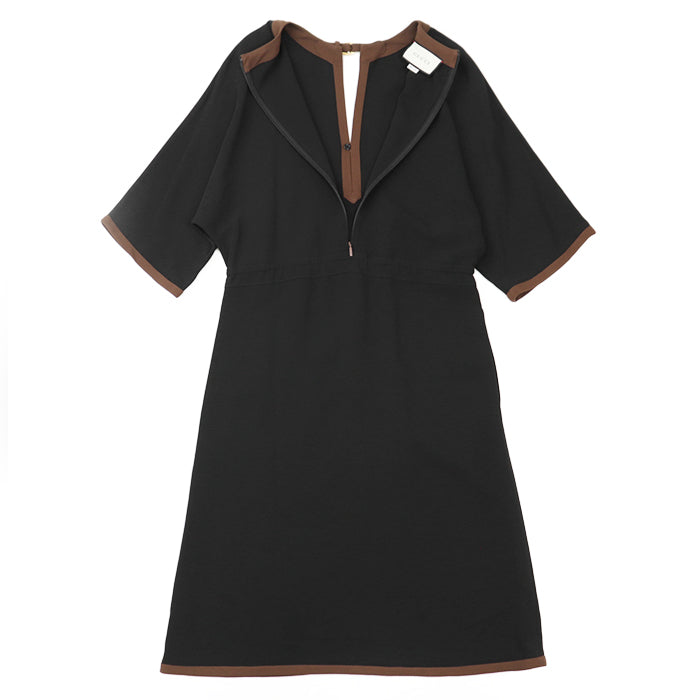 GUCCI one piece [Outer material] 97% rayon, 3% elastane Black brown 601921 ZKR01 Women 38 Used Authentic