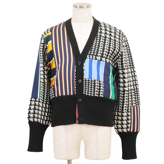 THOM BROWNE cardigan Combo textile 2: 56% silk, 44% cotton Combo textile 5: 57% silk, 43% cotton [Outer fabric] 70% wool, 30% mohair Black White PRINCE OF WALES DONEGAL CARDIGAN MKC443AY1032980 mens 3 Used Authentic