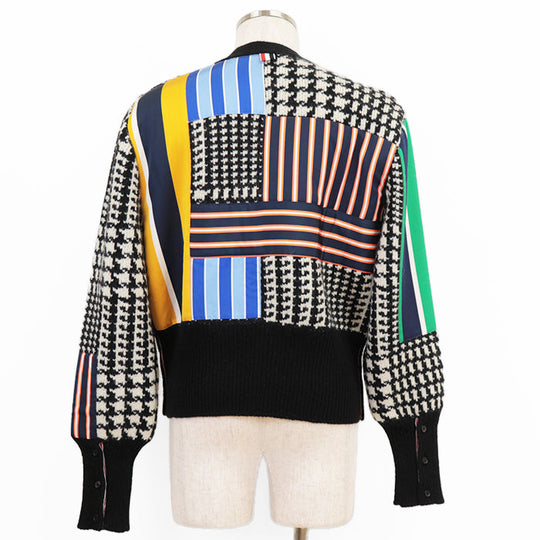 THOM BROWNE cardigan Combo textile 2: 56% silk, 44% cotton Combo textile 5: 57% silk, 43% cotton [Outer fabric] 70% wool, 30% mohair Black White PRINCE OF WALES DONEGAL CARDIGAN MKC443AY1032980 mens 3 Used Authentic