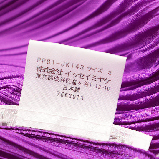 PLEATS PLEASE Cut 100% polyester% purple PP81-JK143 Women 3 Used Authentic