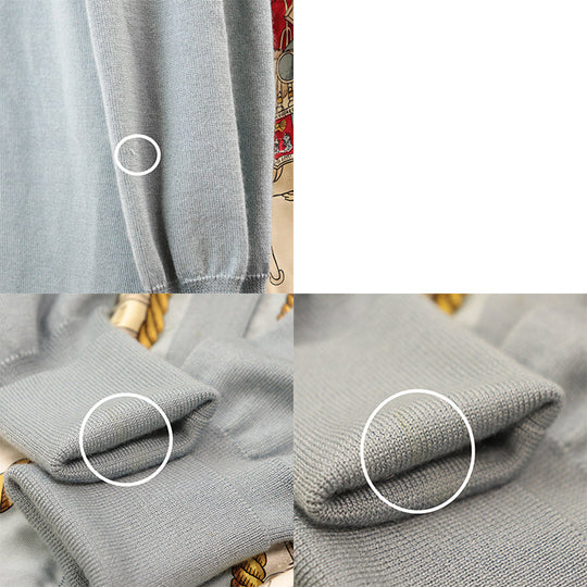 HERMES cardigan 100% silk, 65% cashmere Sac blue Women 40 Used Authentic