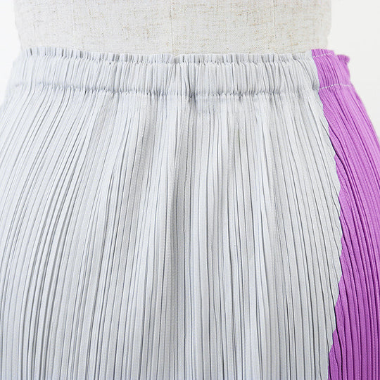 PLEATS PLEASE skirt 100% polyester% Light Gray, Pink PP93-JG547 Women 3 Used Authentic