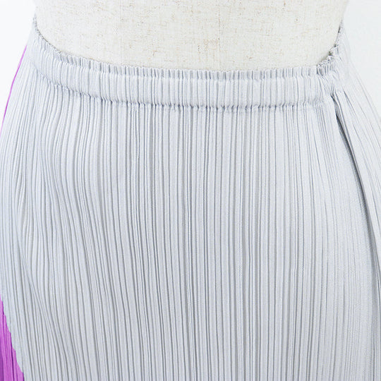PLEATS PLEASE skirt 100% polyester% Light Gray, Pink PP93-JG547 Women 3 Used Authentic