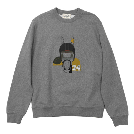 HERMES sweat Decoration: 80% nylon, 20% polyurethane [Outer fabric] 100% cotton [Rib] 90% cotton, 10% polyurethane gray mens S Used Authentic