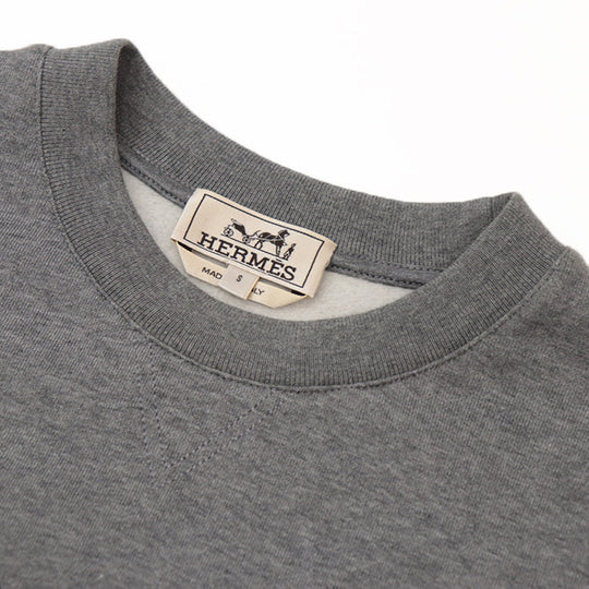 HERMES sweat Decoration: 80% nylon, 20% polyurethane [Outer fabric] 100% cotton [Rib] 90% cotton, 10% polyurethane gray mens S Used Authentic