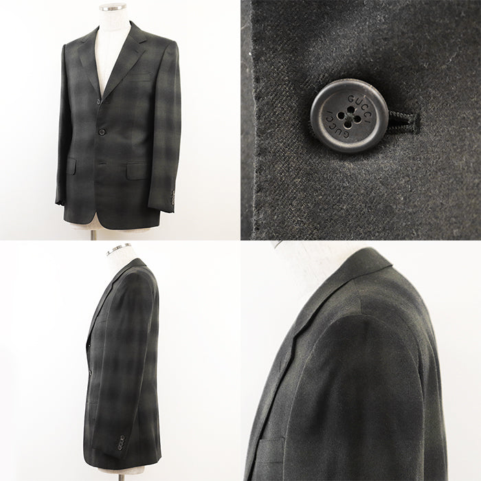 GUCCI setup [Outer material] 100% wool [Lining] 100% cupra black olives mens 46 Used Authentic