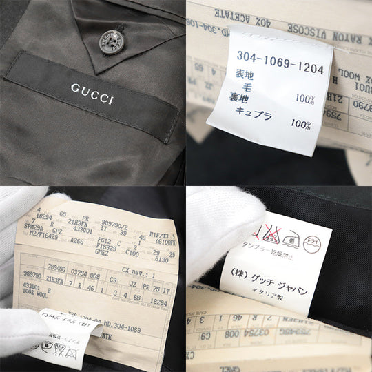GUCCI setup [Outer material] 100% wool [Lining] 100% cupra black olives mens 46 Used Authentic