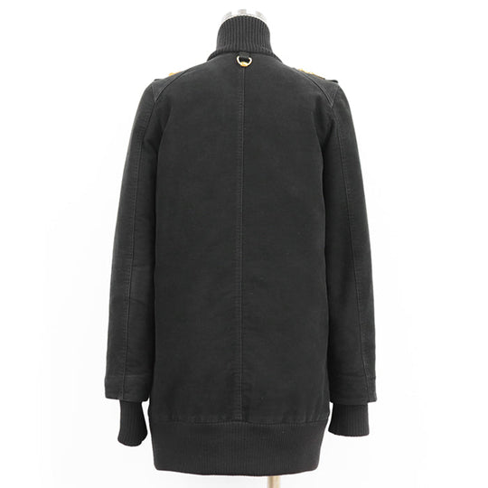 GUCCI coat 100% cotton [Lining] 100% polyester [Filling] 100% polyester [Leather] 100% cowhide black Women 36 Used Authentic