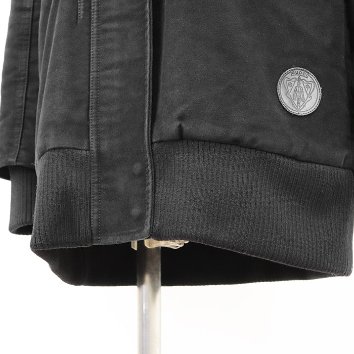 GUCCI coat 100% cotton [Lining] 100% polyester [Filling] 100% polyester [Leather] 100% cowhide black Women 36 Used Authentic