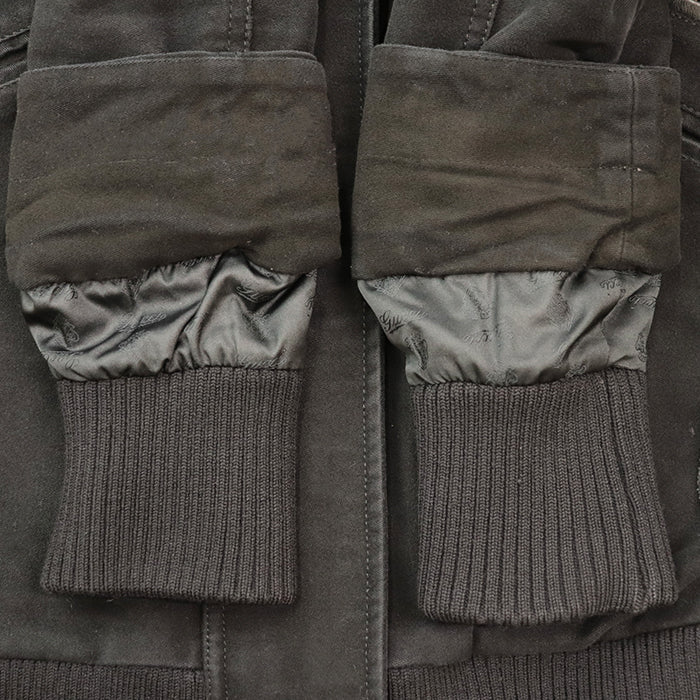 GUCCI coat 100% cotton [Lining] 100% polyester [Filling] 100% polyester [Leather] 100% cowhide black Women 36 Used Authentic