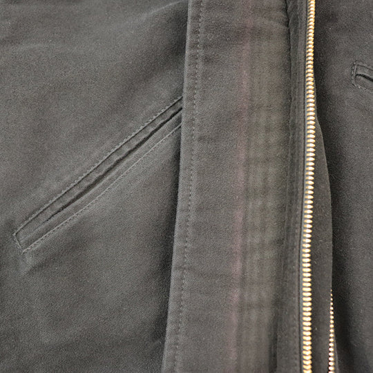 GUCCI coat 100% cotton [Lining] 100% polyester [Filling] 100% polyester [Leather] 100% cowhide black Women 36 Used Authentic