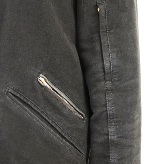 GUCCI coat 100% cotton [Lining] 100% polyester [Filling] 100% polyester [Leather] 100% cowhide black Women 36 Used Authentic