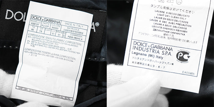 DOLCE&GABBANA Other outerwear [Outer material] 90% cotton, 8% silk [Lining] 100% rayon black G2872T mens 50 Used Authentic