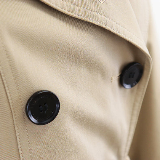 BURBERRY trench coat [Outer material] 100% cotton [Lining] 100% cotton [Sleeve lining] 100% viscose [Leather part] 100% cowhide beige Women Used Authentic