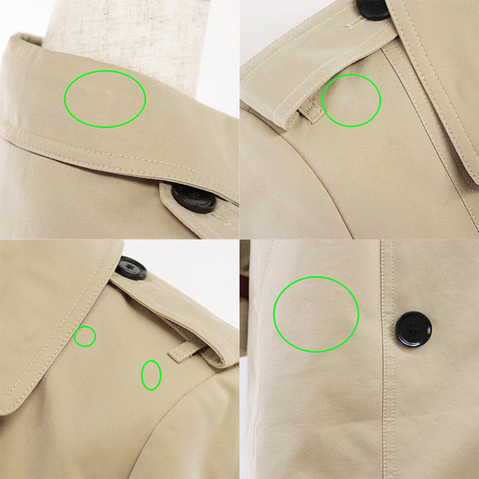 BURBERRY trench coat [Outer material] 100% cotton [Lining] 100% cotton [Sleeve lining] 100% viscose [Leather part] 100% cowhide beige Women Used Authentic