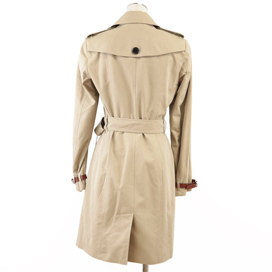 BURBERRY trench coat [Outer material] 100% cotton [Lining] 100% cotton [Sleeve lining] 100% viscose [Leather part] 100% cowhide beige Women Used Authentic