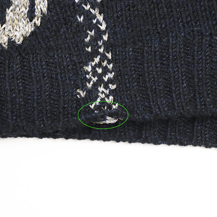 Christian Dior knit 100% cashmere, other fabric: 35% rayon, 24% polyester metal thread, 17% cupra, 13% nylon, 11% polyester Black, Blue 7H24576ZM008 Women 42 Used Authentic