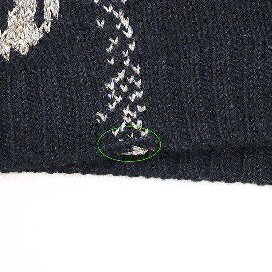 Christian Dior knit 100% cashmere, other fabric: 35% rayon, 24% polyester metal thread, 17% cupra, 13% nylon, 11% polyester Black, Blue 7H24576ZM008 Women 42 Used Authentic